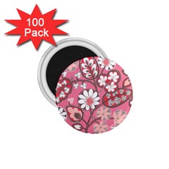 Flower Floral Red Blush Pink 1 75  Magnets (100 Pack)  by Alisyart