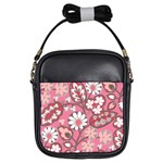 Flower Floral Red Blush Pink Girls Sling Bags Front