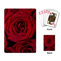 Roses Flowers Red Forest Bloom Playing Card by Amaryn4rt