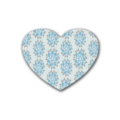 Flower Floral Rose Bird Animals Blue Grey Study Heart Coaster (4 Pack) 