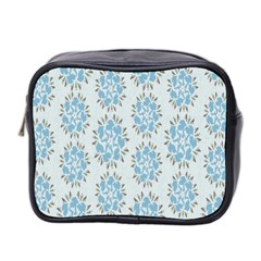 Flower Floral Rose Bird Animals Blue Grey Study Mini Toiletries Bag 2-side