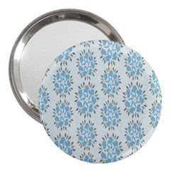 Flower Floral Rose Bird Animals Blue Grey Study 3  Handbag Mirrors