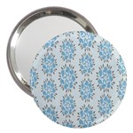 Flower Floral Rose Bird Animals Blue Grey Study 3  Handbag Mirrors Front