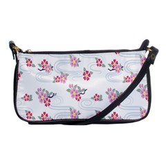 Flower Arrangements Season Sunflower Pink Red Waves Grey Shoulder Clutch Bags