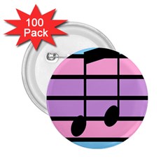 Music Gender Pride Note Flag Blue Pink Purple 2 25  Buttons (100 Pack)  by Alisyart