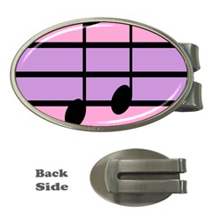 Music Gender Pride Note Flag Blue Pink Purple Money Clips (oval)  by Alisyart