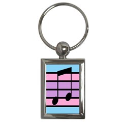 Music Gender Pride Note Flag Blue Pink Purple Key Chains (rectangle) 