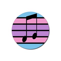 Music Gender Pride Note Flag Blue Pink Purple Rubber Coaster (round)  by Alisyart