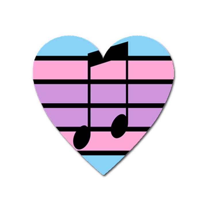 Music Gender Pride Note Flag Blue Pink Purple Heart Magnet