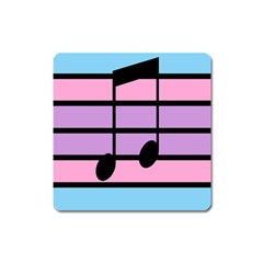 Music Gender Pride Note Flag Blue Pink Purple Square Magnet