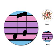 Music Gender Pride Note Flag Blue Pink Purple Playing Cards (round)  by Alisyart