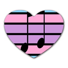 Music Gender Pride Note Flag Blue Pink Purple Heart Mousepads