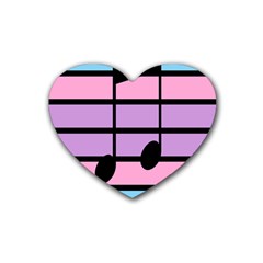 Music Gender Pride Note Flag Blue Pink Purple Heart Coaster (4 Pack)  by Alisyart