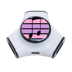 Music Gender Pride Note Flag Blue Pink Purple 3-port Usb Hub