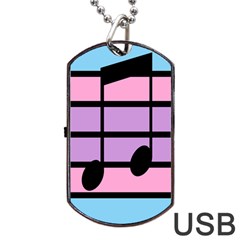 Music Gender Pride Note Flag Blue Pink Purple Dog Tag Usb Flash (two Sides)