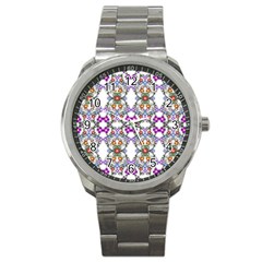 Floral Ornament Baby Girl Design Sport Metal Watch by Amaryn4rt
