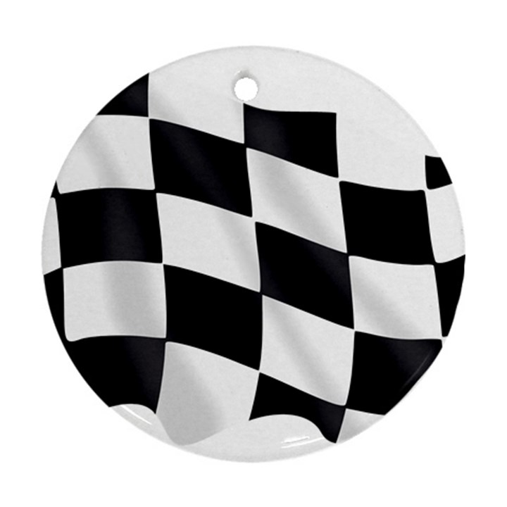 Flag Chess Corse Race Auto Road Ornament (Round)