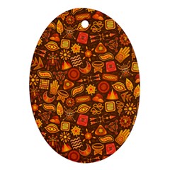 Pattern Background Ethnic Tribal Oval Ornament (two Sides) by Amaryn4rt