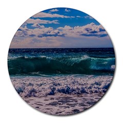 Wave Foam Spray Sea Water Nature Round Mousepads