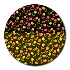 Flowers Roses Floral Flowery Round Mousepads by Amaryn4rt