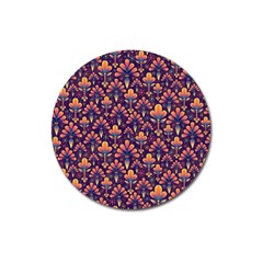 Abstract Background Floral Pattern Magnet 3  (round) by Amaryn4rt