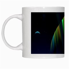 Planets In Space Stars White Mugs by Amaryn4rt