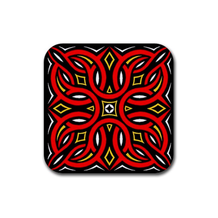 Traditional Art Pattern Rubber Coaster (Square) 