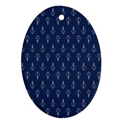 Anchor Pattern Oval Ornament (two Sides) by Amaryn4rt
