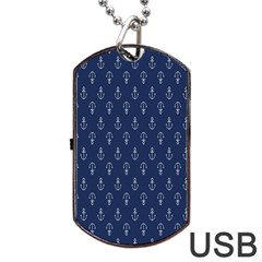 Anchor Pattern Dog Tag Usb Flash (two Sides) by Amaryn4rt