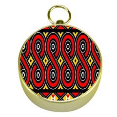 Toraja Traditional Art Pattern Gold Compasses by Amaryn4rt