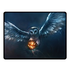 Owl And Fire Ball Double Sided Fleece Blanket (small)  by Amaryn4rt