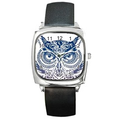 Owl Square Metal Watch by Amaryn4rt