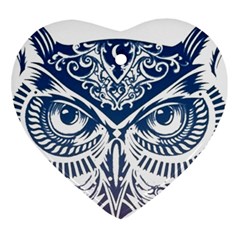 Owl Heart Ornament (two Sides) by Amaryn4rt