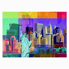 New York City The Statue Of Liberty Large Glasses Cloth by Amaryn4rt