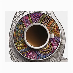Ethnic Pattern Ornaments And Coffee Cups Vector Small Glasses Cloth (2-side) by Amaryn4rt