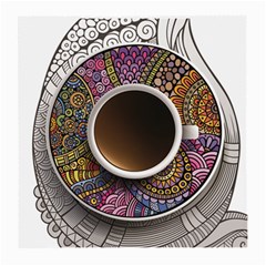 Ethnic Pattern Ornaments And Coffee Cups Vector Medium Glasses Cloth by Amaryn4rt