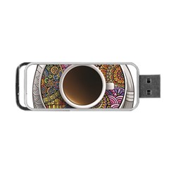 Ethnic Pattern Ornaments And Coffee Cups Vector Portable Usb Flash (one Side) by Amaryn4rt