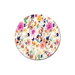 Vector Floral Art Magnet 3  (round)