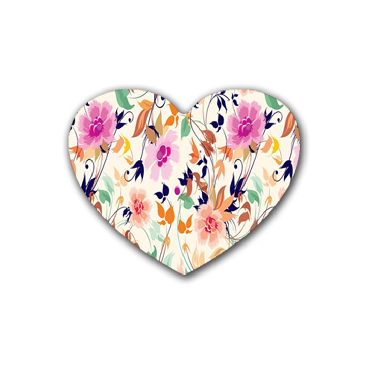 Vector Floral Art Heart Coaster (4 pack) 