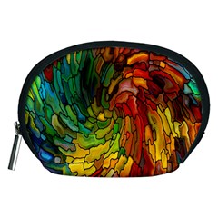 Stained Glass Patterns Colorful Accessory Pouches (medium)  by Amaryn4rt