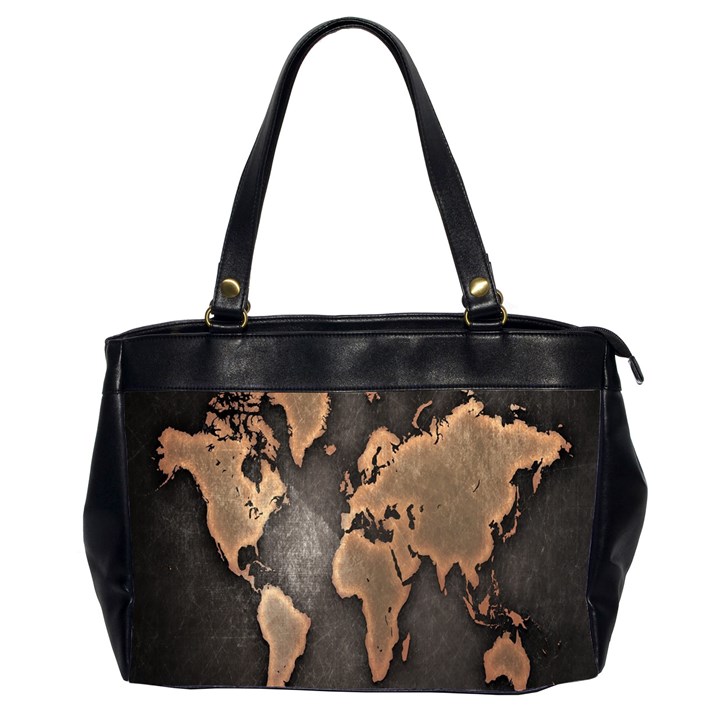 Grunge Map Of Earth Office Handbags (2 Sides) 