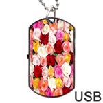 Rose Color Beautiful Flowers Dog Tag USB Flash (Two Sides) Front