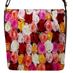 Rose Color Beautiful Flowers Flap Messenger Bag (s) by Amaryn4rt