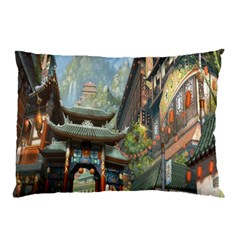 Japanese Art Painting Fantasy Pillow Case (two Sides) by Amaryn4rt