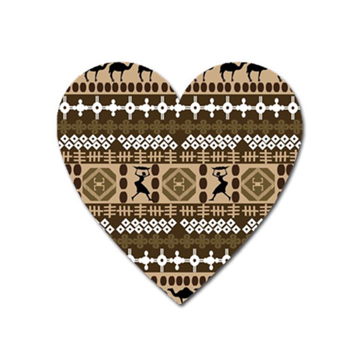 African Vector Patterns Heart Magnet