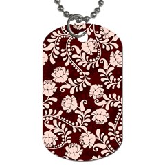 Flower Leaf Pink Brown Floral Dog Tag (two Sides)