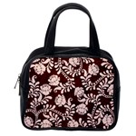 Flower Leaf Pink Brown Floral Classic Handbags (One Side) Front