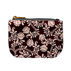 Flower Leaf Pink Brown Floral Mini Coin Purses