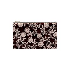 Flower Leaf Pink Brown Floral Cosmetic Bag (small) 