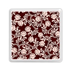 Flower Leaf Pink Brown Floral Memory Card Reader (square) 